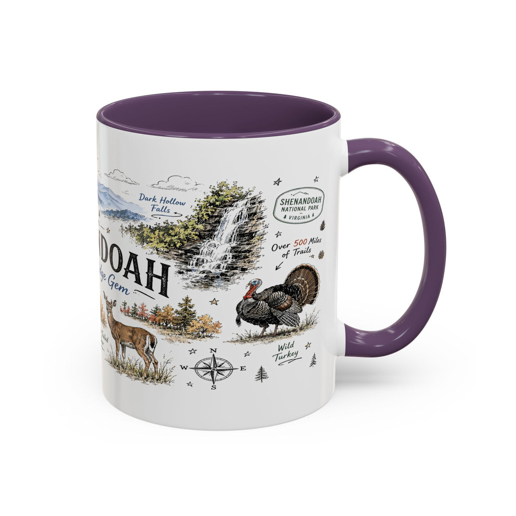 Shenandoah National Park Coffee Mug | Virginia Blue Ridge Hiking Autumn Gift | Accent Color Ceramic 11oz 15oz