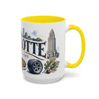 Charlotte Coffee Mug | United States Travel Souvenir | Vintage Illustrated City Gift | 11 oz 15 oz Accent Mug
