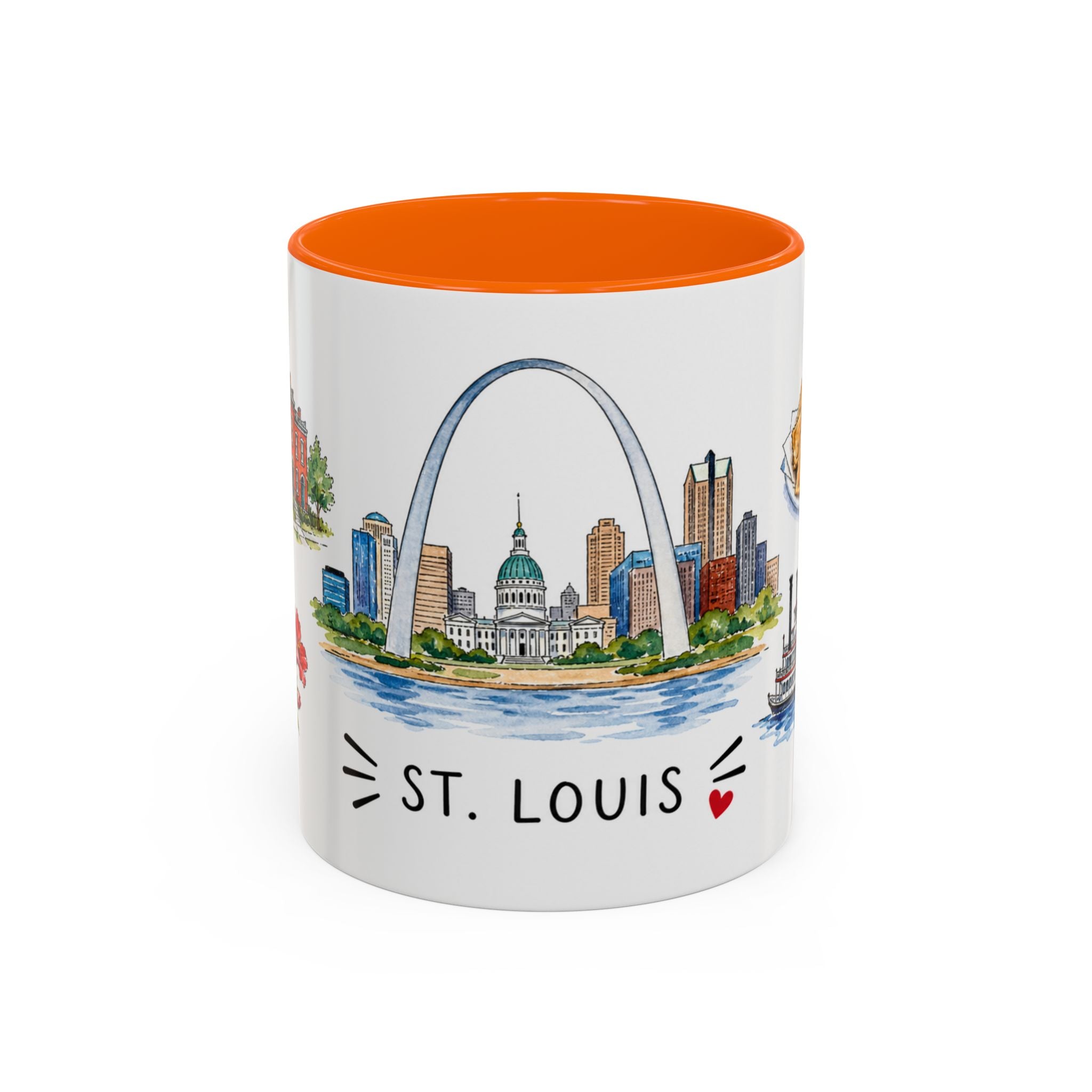 St. Louis Illustrated Travel Mug | City Souvenir Accent Coffee Mug | 11oz 15oz Ceramic Cup