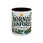 Borneo Rainforest Coffee Mug | Travel Destination Souvenir Gift | Accent Color Ceramic 11oz 15oz