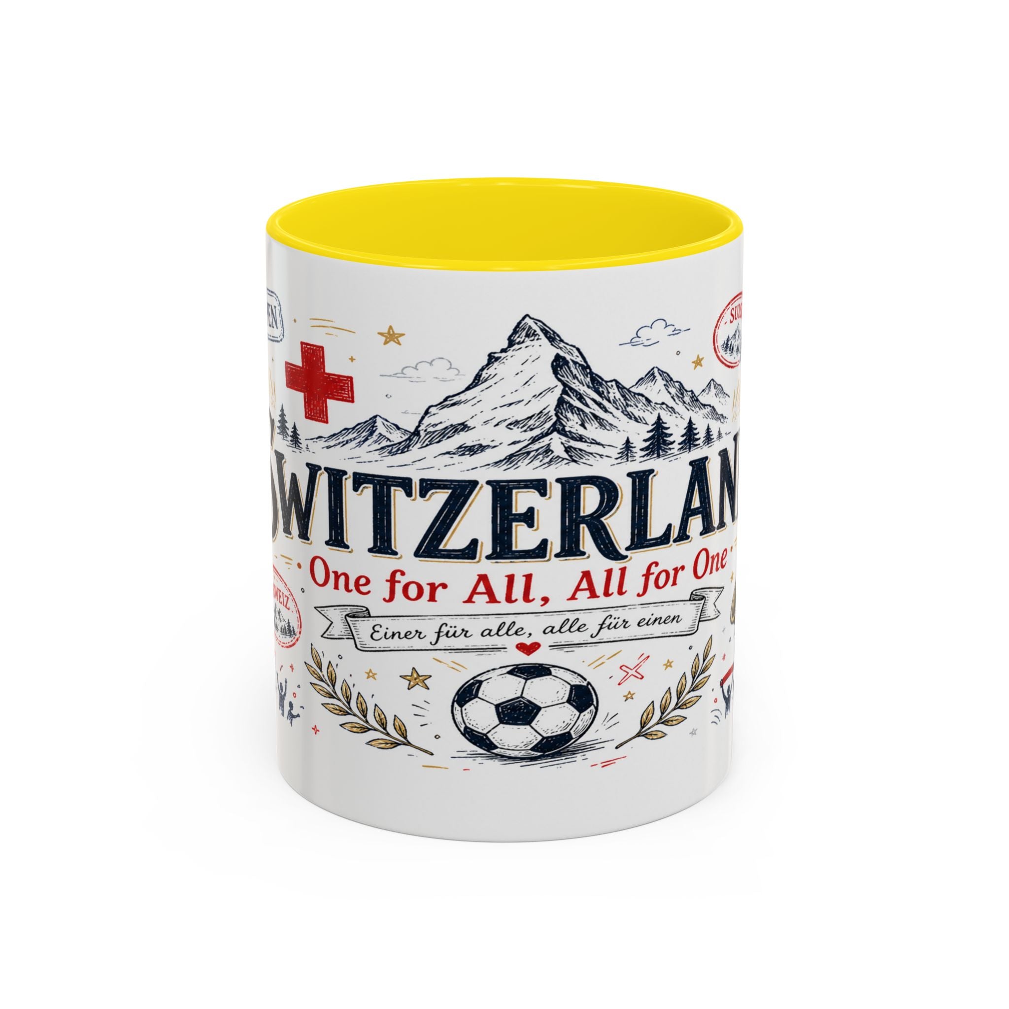 Switzerland Coffee Mug | World Cup Soccer Fan Gift | Accent Color Ceramic 11oz 15oz