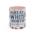 Great White North Coffee Mug | Canadian Pride Gift | Accent Color Ceramic 11oz 15oz