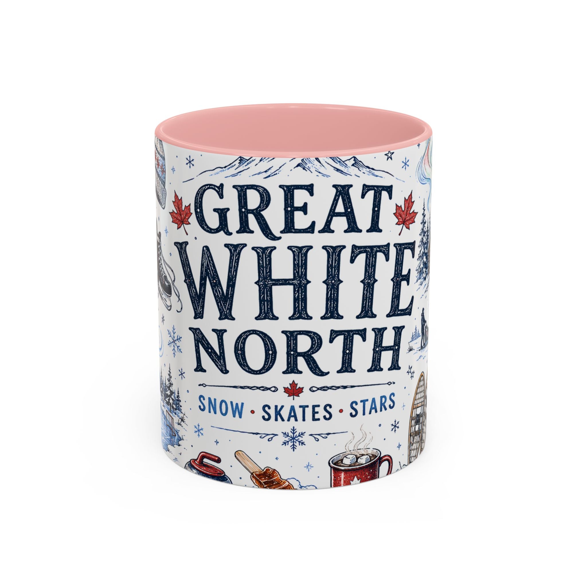 Great White North Coffee Mug | Canadian Pride Gift | Accent Color Ceramic 11oz 15oz