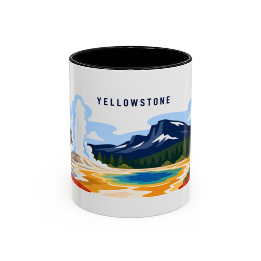 Yellowstone Coffee Mug | Travel Destination Souvenir Gift | Accent Color Ceramic 11oz 15oz