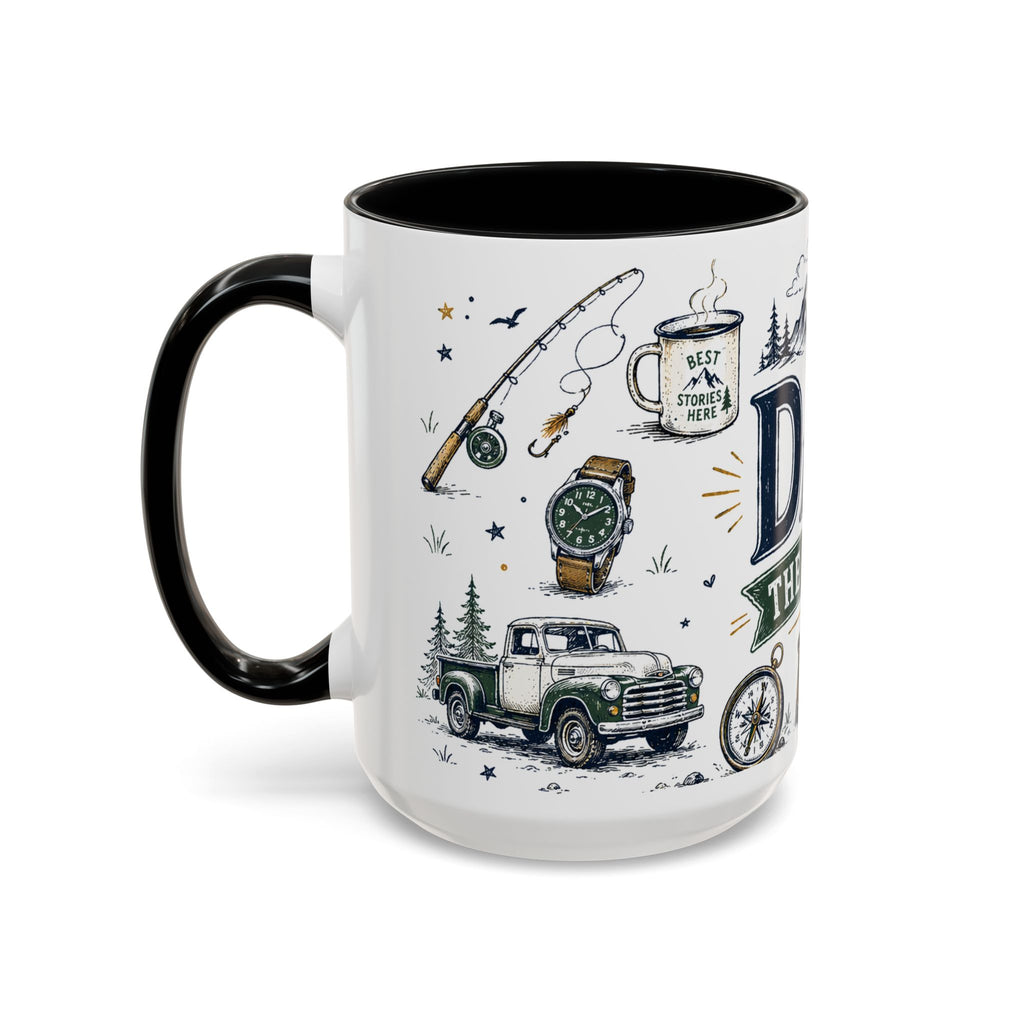 Dad The Legend Coffee Mug | Father's Day Gift for Dad | Accent Color Ceramic 11oz 15oz