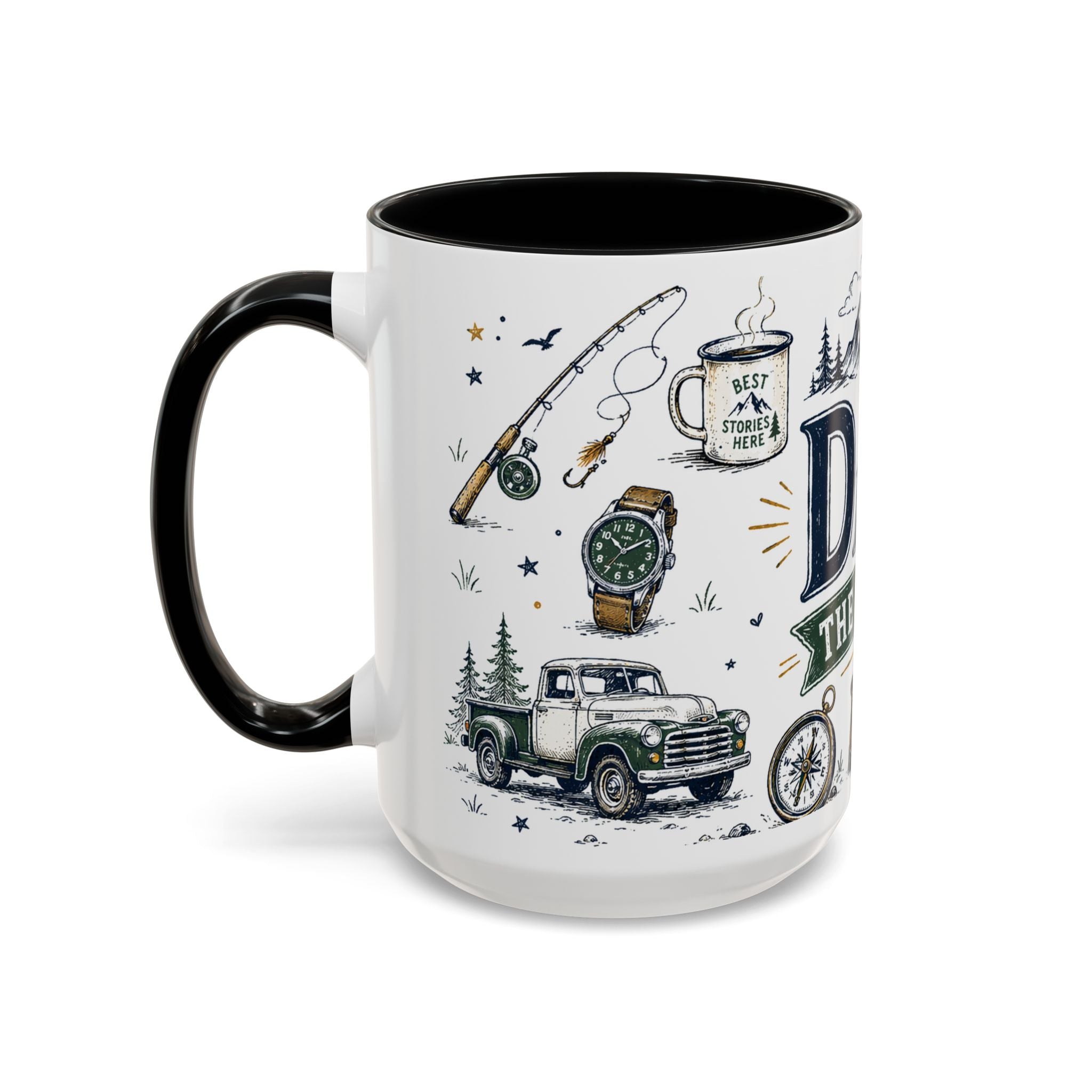 Dad The Legend Coffee Mug | Father's Day Gift for Dad | Accent Color Ceramic 11oz 15oz