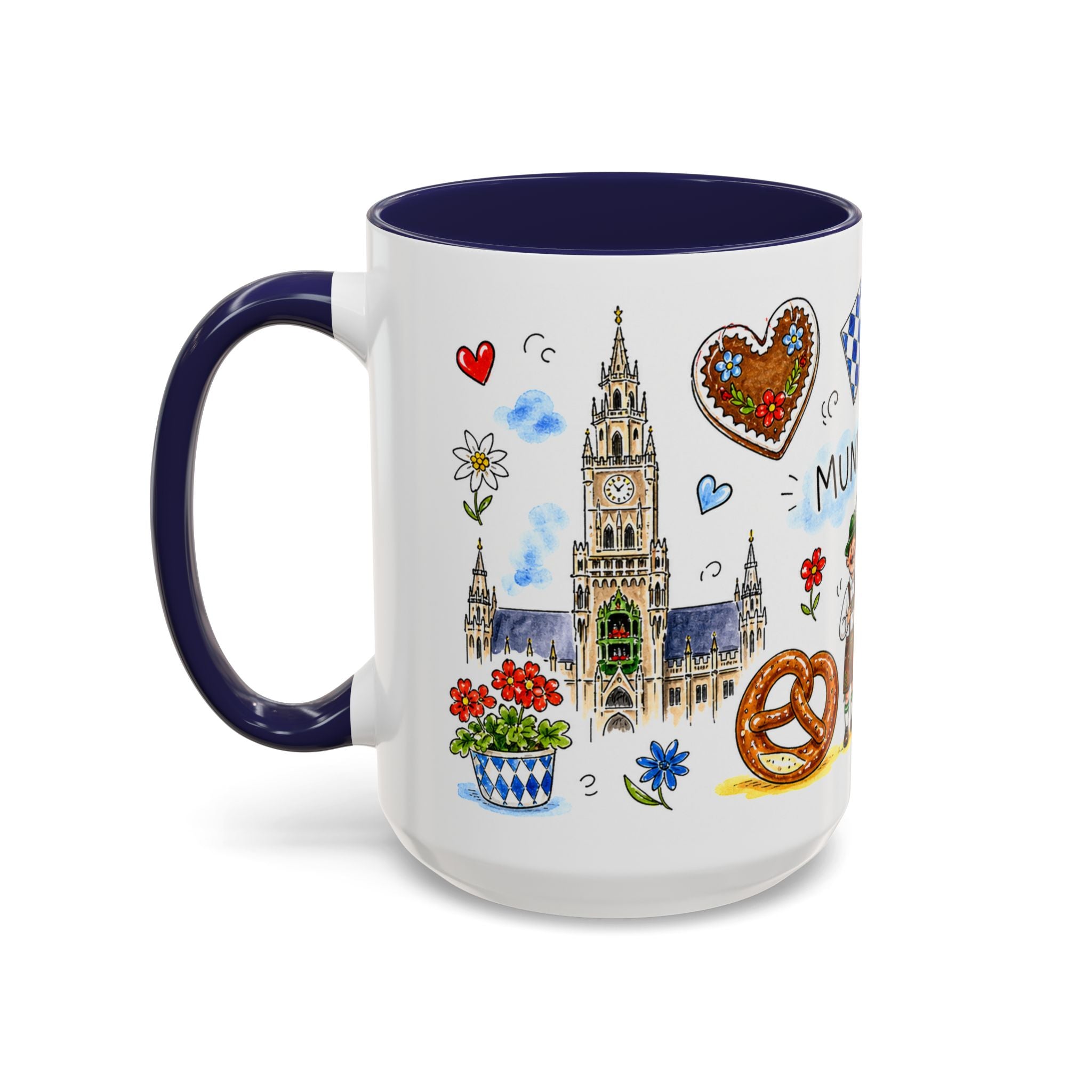 Munich Travel Mug | European City Souvenir Accent Coffee Mug | 11oz 15oz Ceramic Cup