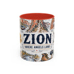 Zion National Park Coffee Mug | Hiking Camping Nature Gift | Accent Color Ceramic 11oz 15oz