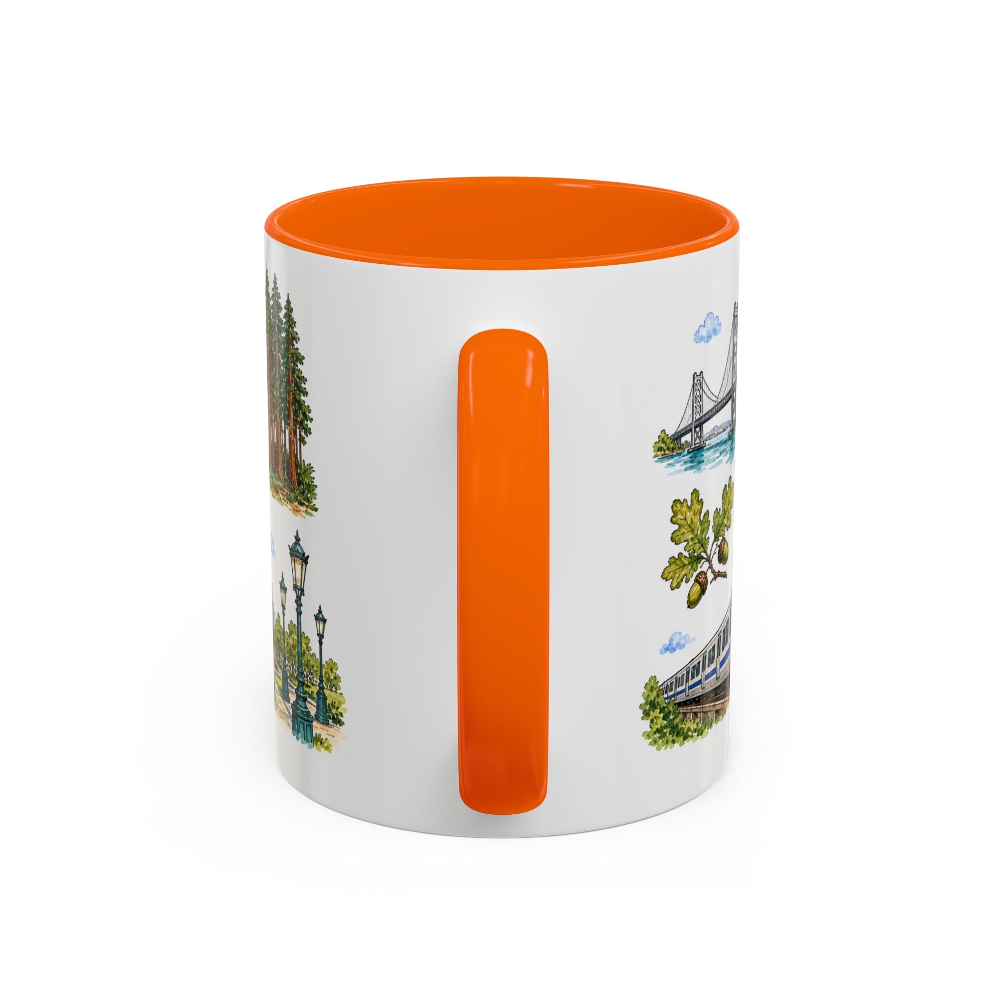 Oakland Illustrated Travel Mug | City Souvenir Accent Coffee Mug | 11oz 15oz Ceramic Cup