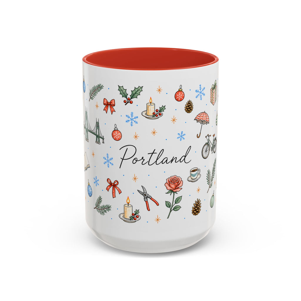 Portland Christmas Watercolor Mug | City Souvenir Coffee Cup (11oz 15oz)