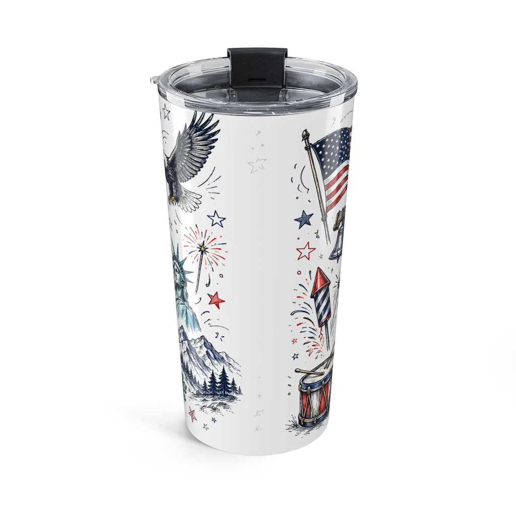 Land of the Free 20oz Tumbler | Home of the Brave 4th of July Gift | Insulated Stainless Steel Travel Cup