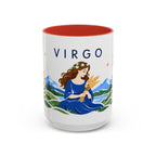 Virgo Zodiac Coffee Mug | Maiden and Wheat Design | Astrology Birthday Gift | 11 oz 15 oz Ceramic Accent Mug