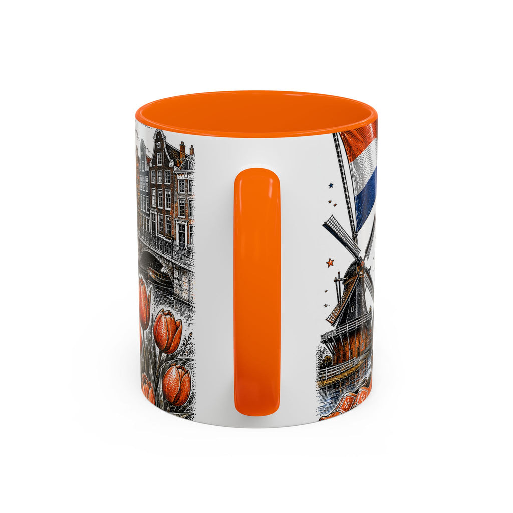 Netherlands Soccer Coffee Mug | World Cup Fan Gift | Accent Color Ceramic 11oz 15oz Match Day Cup