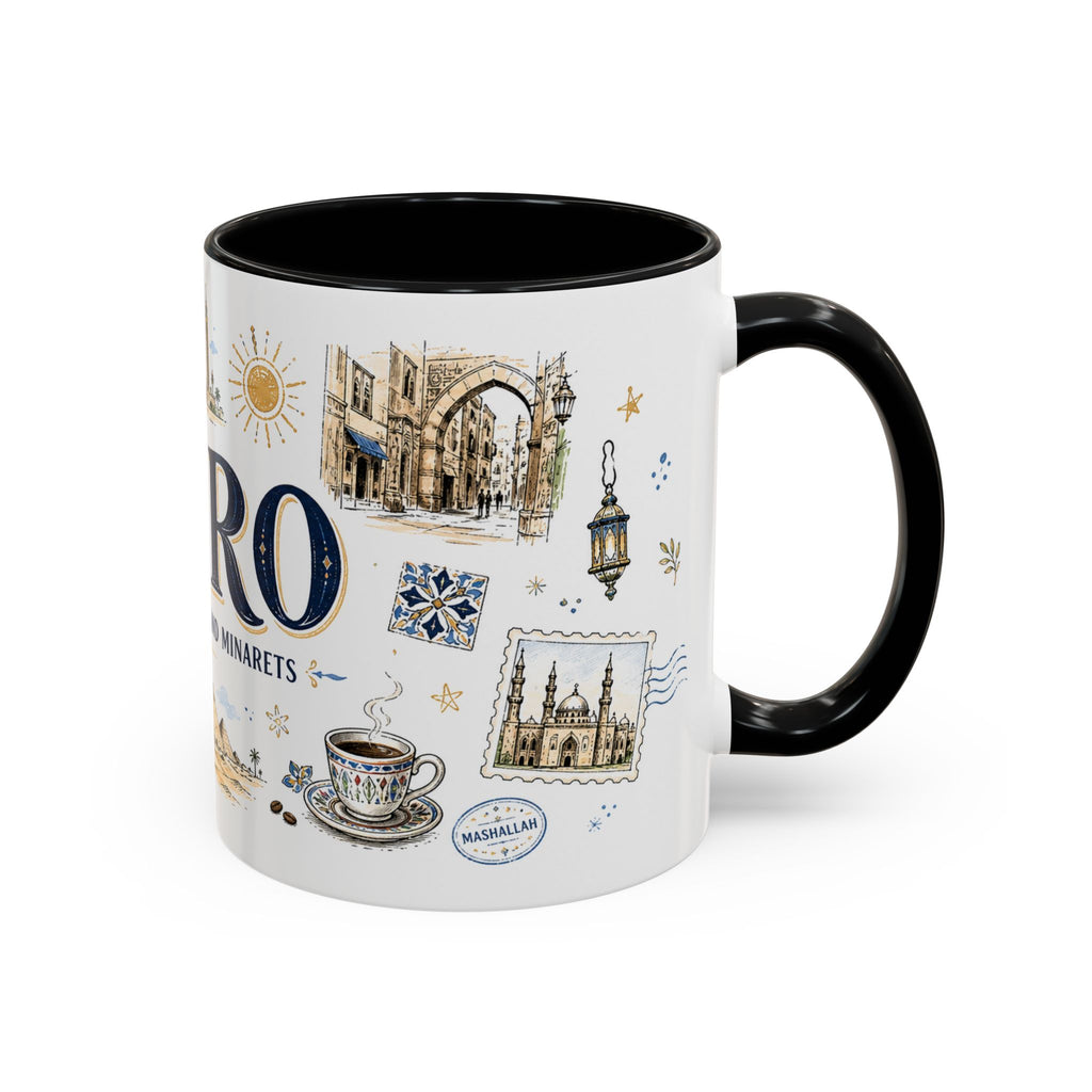 Cairo Coffee Mug | Egypt Souvenir Travel Gift | Accent Color Ceramic 11oz 15oz