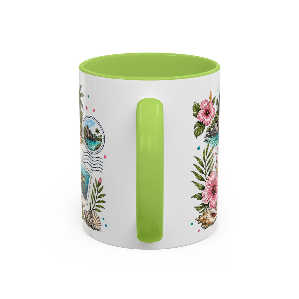 Seychelles Coffee Mug | Travel Destination Souvenir Gift | Accent Color Ceramic 11oz 15oz