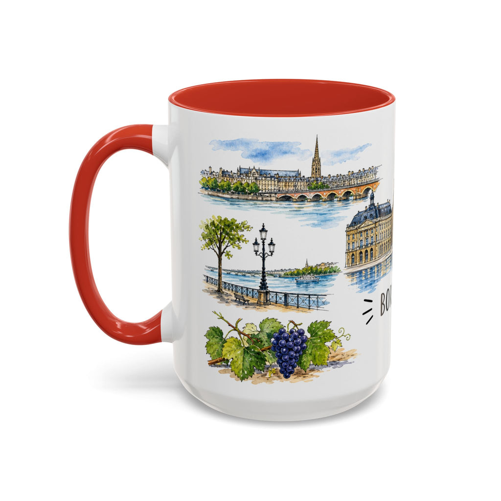 Bordeaux Illustrated Travel Mug | City Souvenir Accent Coffee Mug | 11oz 15oz Ceramic Cup
