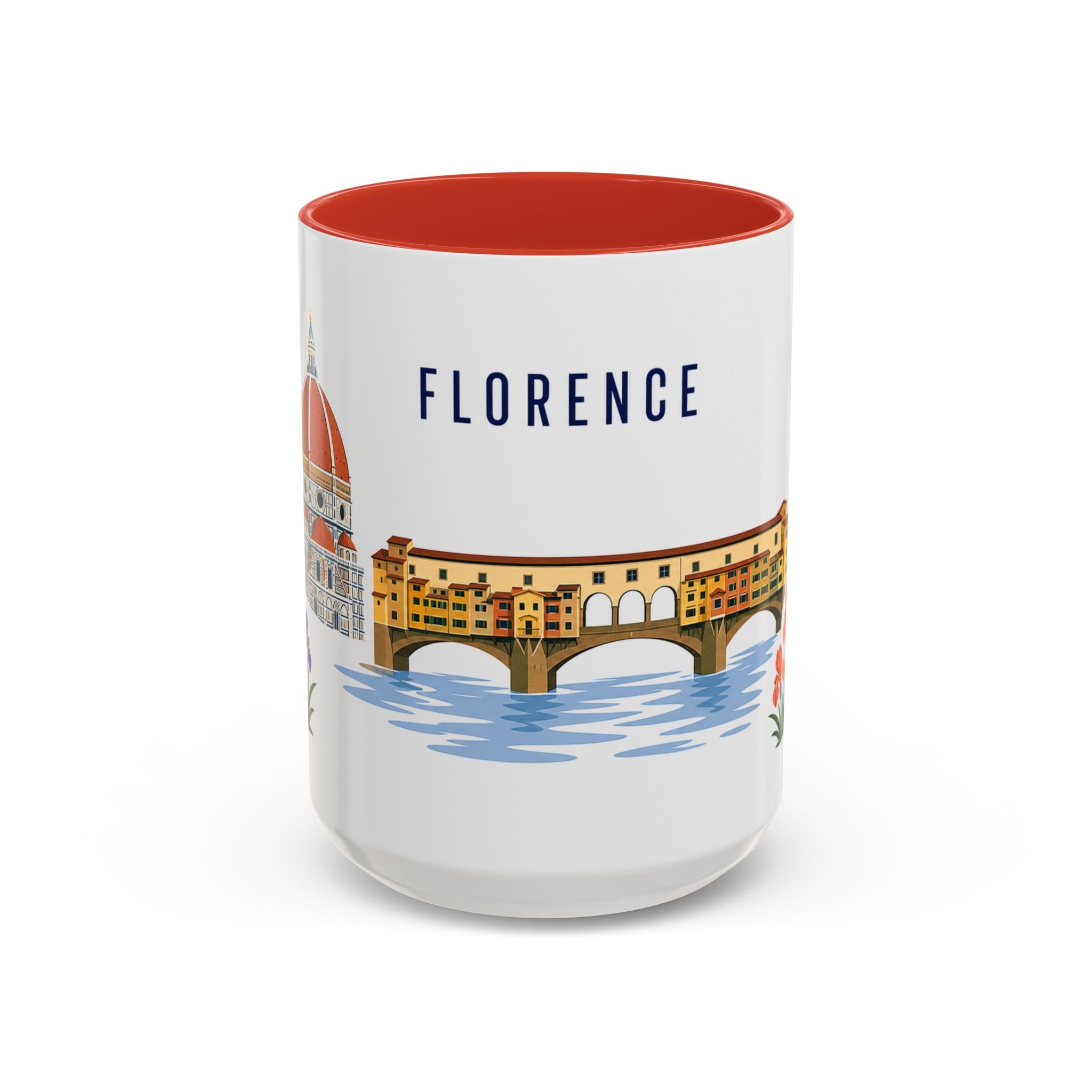 Florence Coffee Mug | Italy Travel Souvenir | Porcelain Decal City Gift | 11oz 15oz Accent Mug