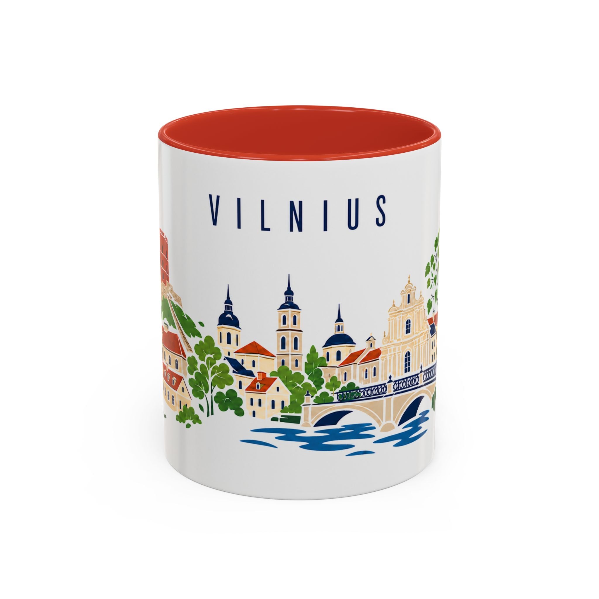 Vilnius Coffee Mug | Lithuania Travel Souvenir | Porcelain Decal City Gift | 11oz 15oz Accent Mug