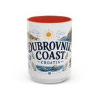 Dubrovnik Coast Coffee Mug | Travel Destination Souvenir Gift | Accent Color Ceramic 11oz 15oz