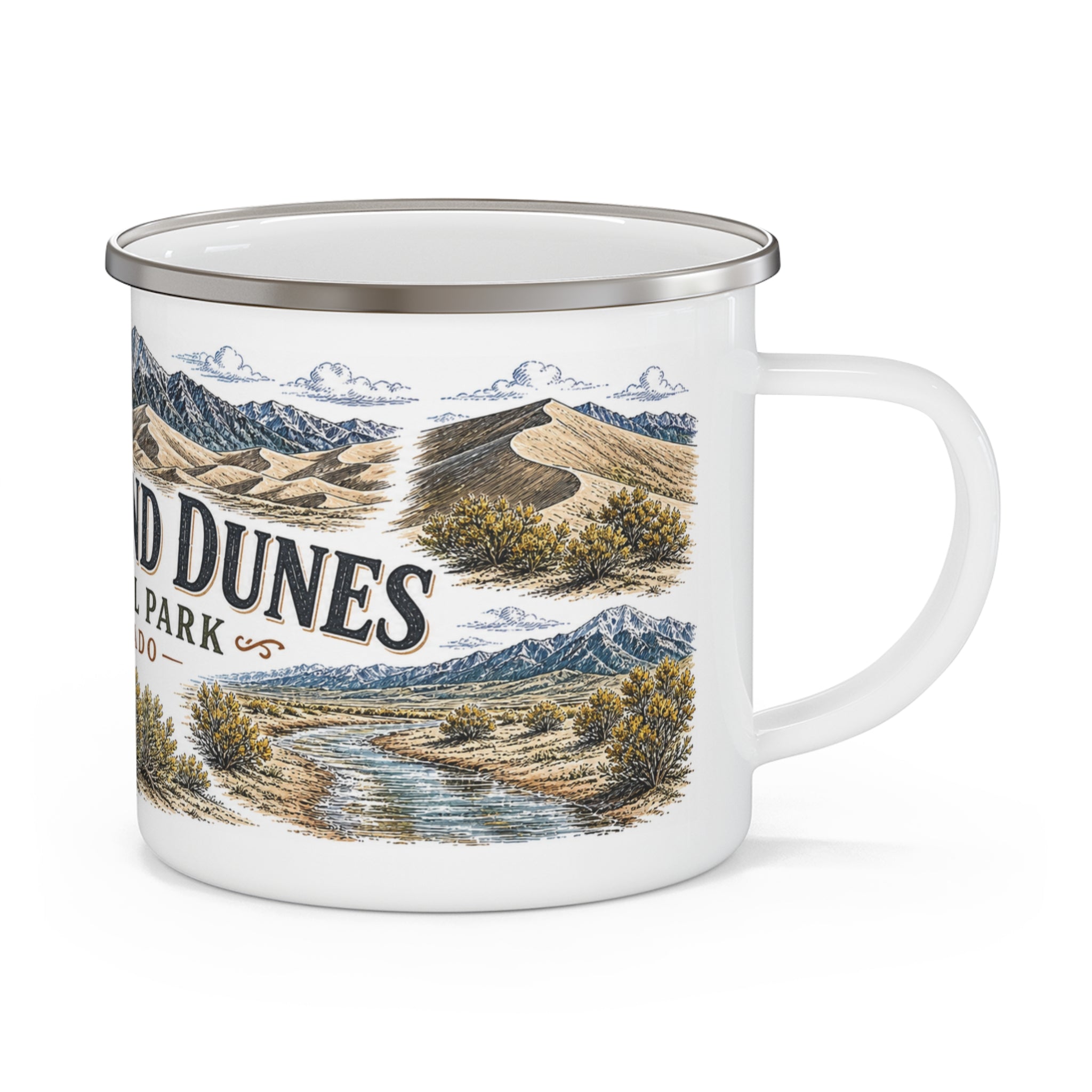 Great Sand Dunes National Park Vintage Enamel Camping Mug | 12oz National Park Hiking Gift