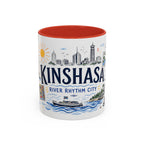 Kinshasa Coffee Mug | DR Congo Souvenir Travel Gift | Accent Color Ceramic 11oz 15oz