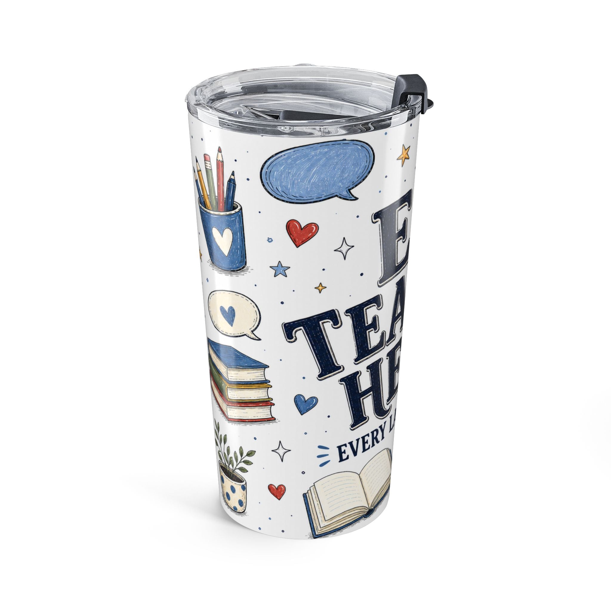 ELL Teacher Heart 20oz Tumbler | Every Language Matters | Insulated Stainless Steel Travel Cup