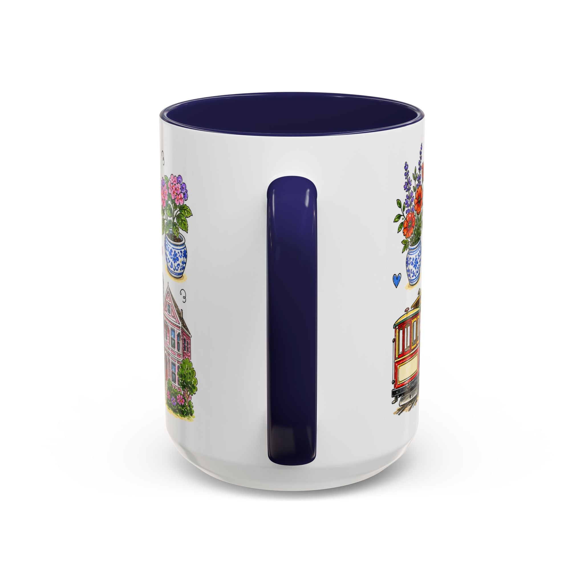 San Francisco Illustrated Travel Mug | City Souvenir Accent Coffee Mug | 11oz 15oz Ceramic Cup