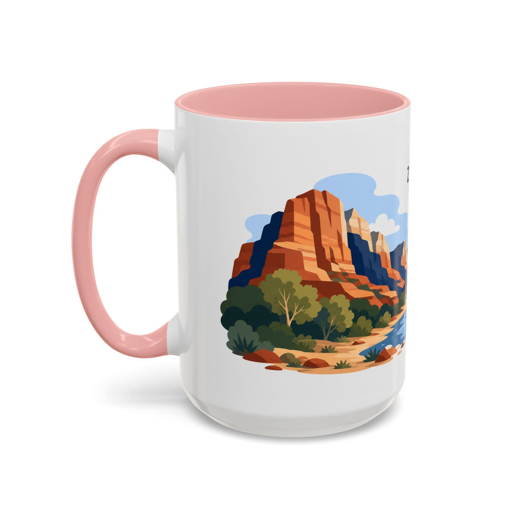 Zion National Park Coffee Mug | Solid Color Block Park Souvenir | 11oz 15oz Accent Mug