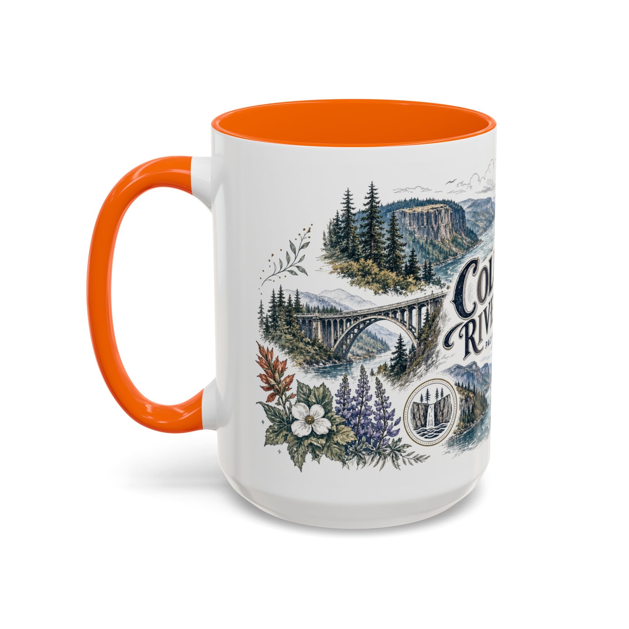 Columbia River Gorge Mug, Pacific Northwest Travel Souvenir, Bucket List Gift, Accent Ceramic Coffee Mug 11oz 15oz
