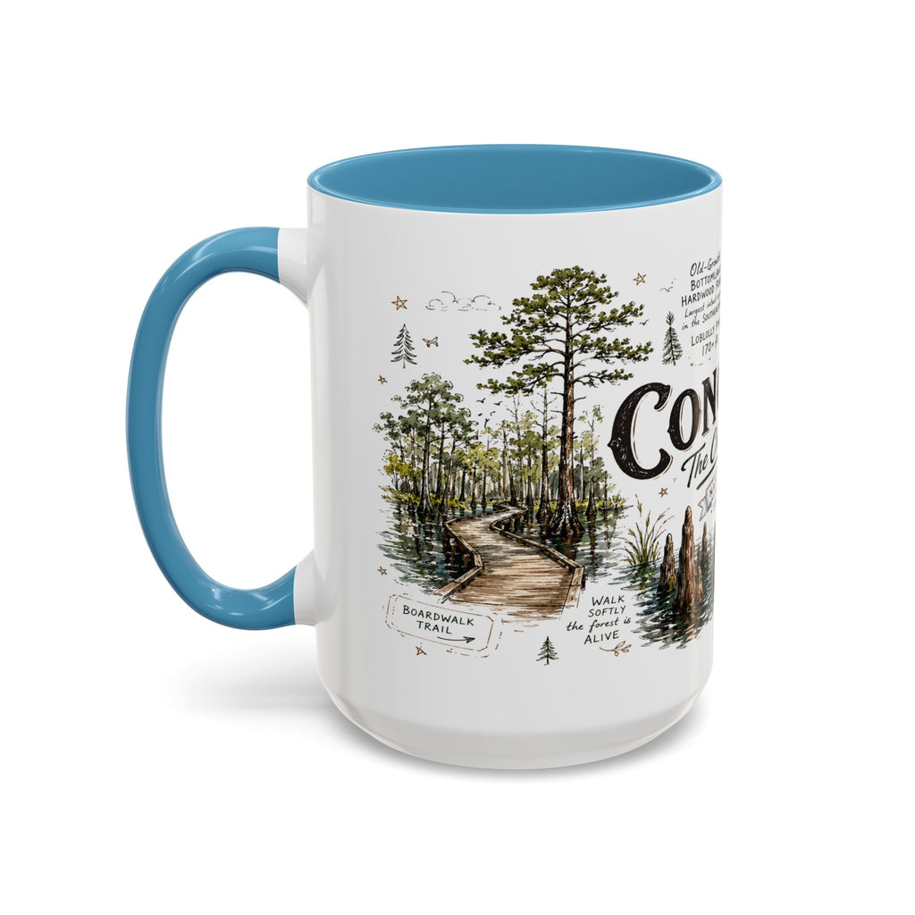 Congaree National Park Coffee Mug | South Carolina Forest Floodplain Gift | Accent Color Ceramic 11oz 15oz