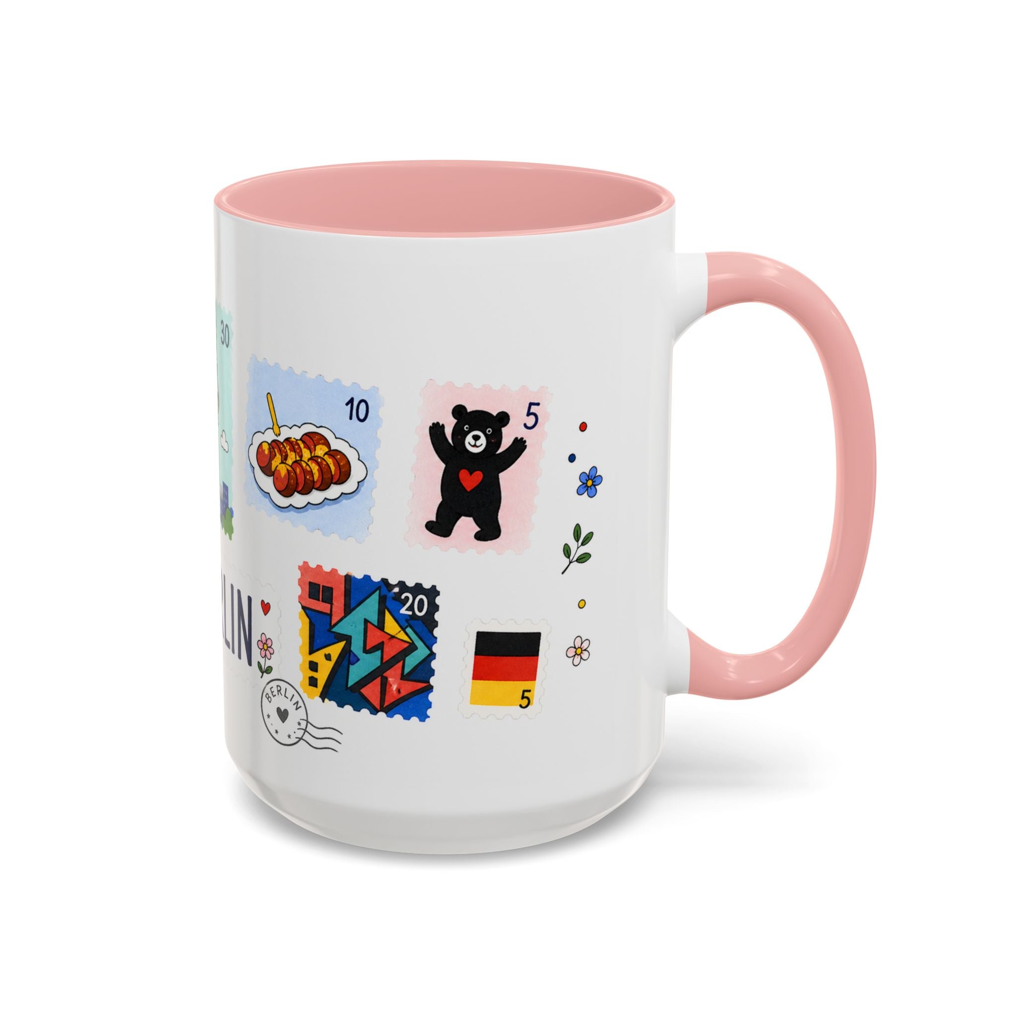 Berlin Coffee Mug | Postage Stamp Collage Mug | Travel Souvenir Accent Cup 11oz 15oz