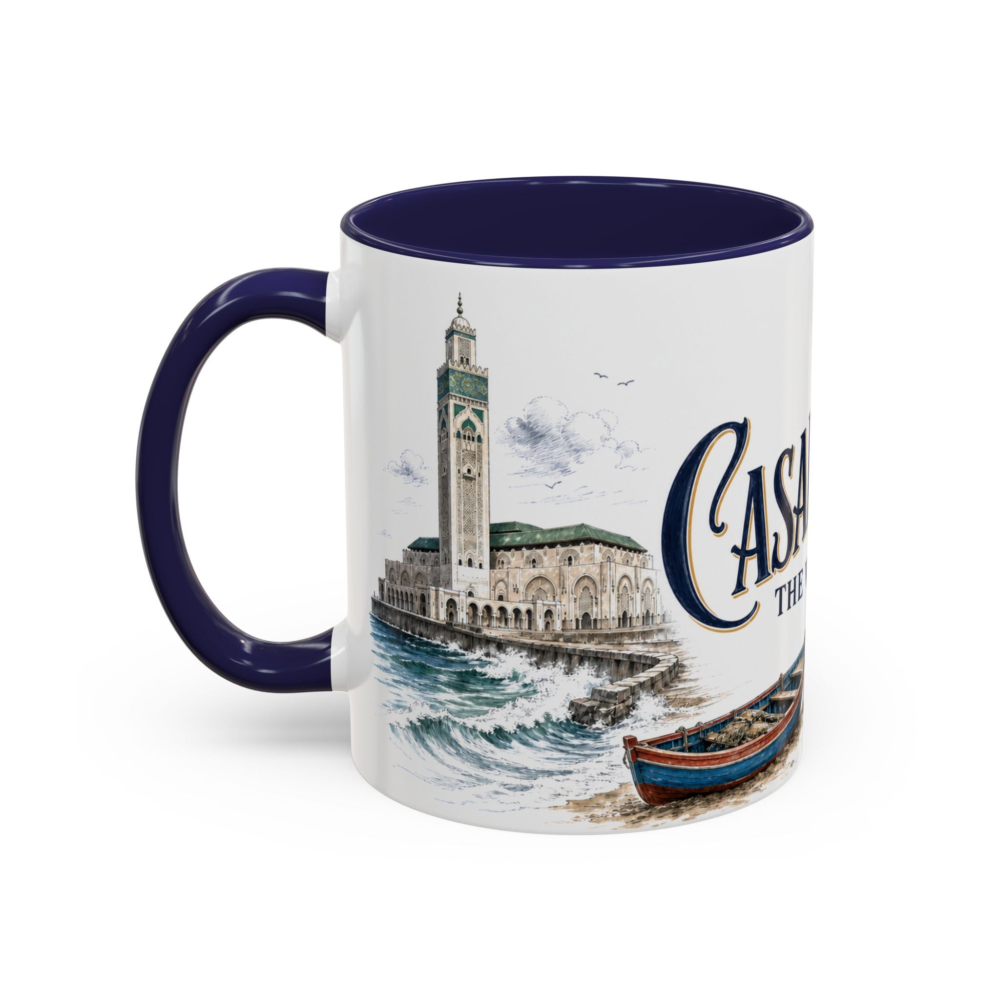 Casablanca Coffee Mug | Morocco Travel Souvenir | Vintage Illustrated City Gift | 11 oz 15 oz Accent Mug