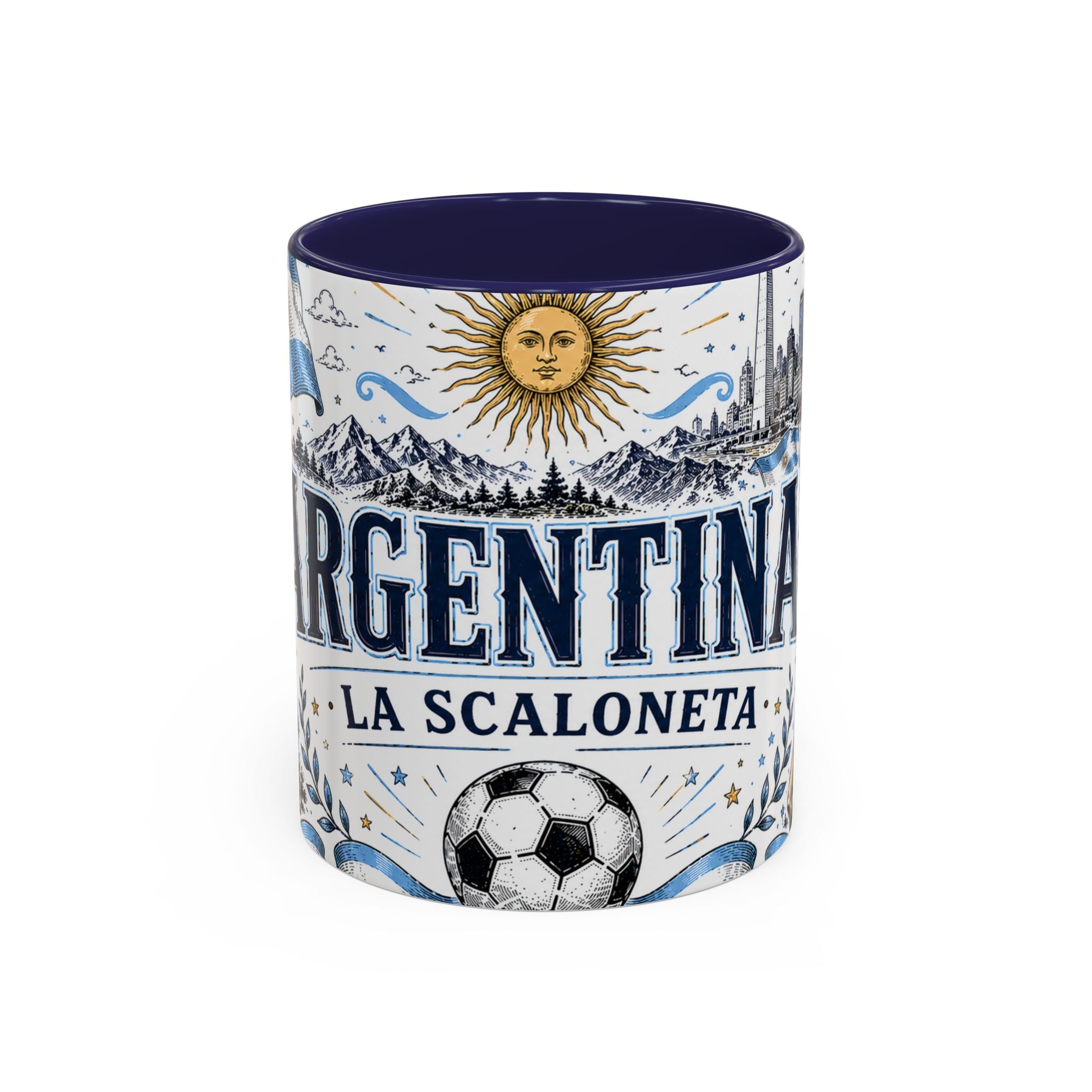 Argentina Soccer Coffee Mug | Soccer Fan Gift | Accent Color Ceramic 11oz 15oz Match Day Cup