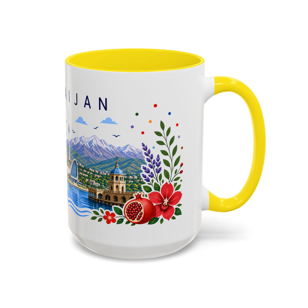 Azerbaijan Coffee Mug | Travel Souvenir Accent Mug | Place Gift Ceramic Cup 11oz 15oz