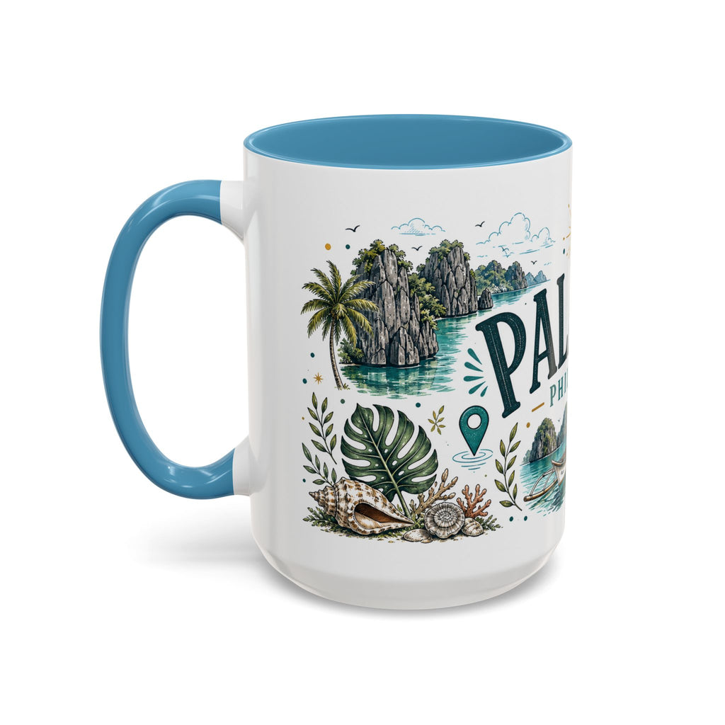 Palawan Coffee Mug | Travel Destination Souvenir Gift | Accent Color Ceramic 11oz 15oz
