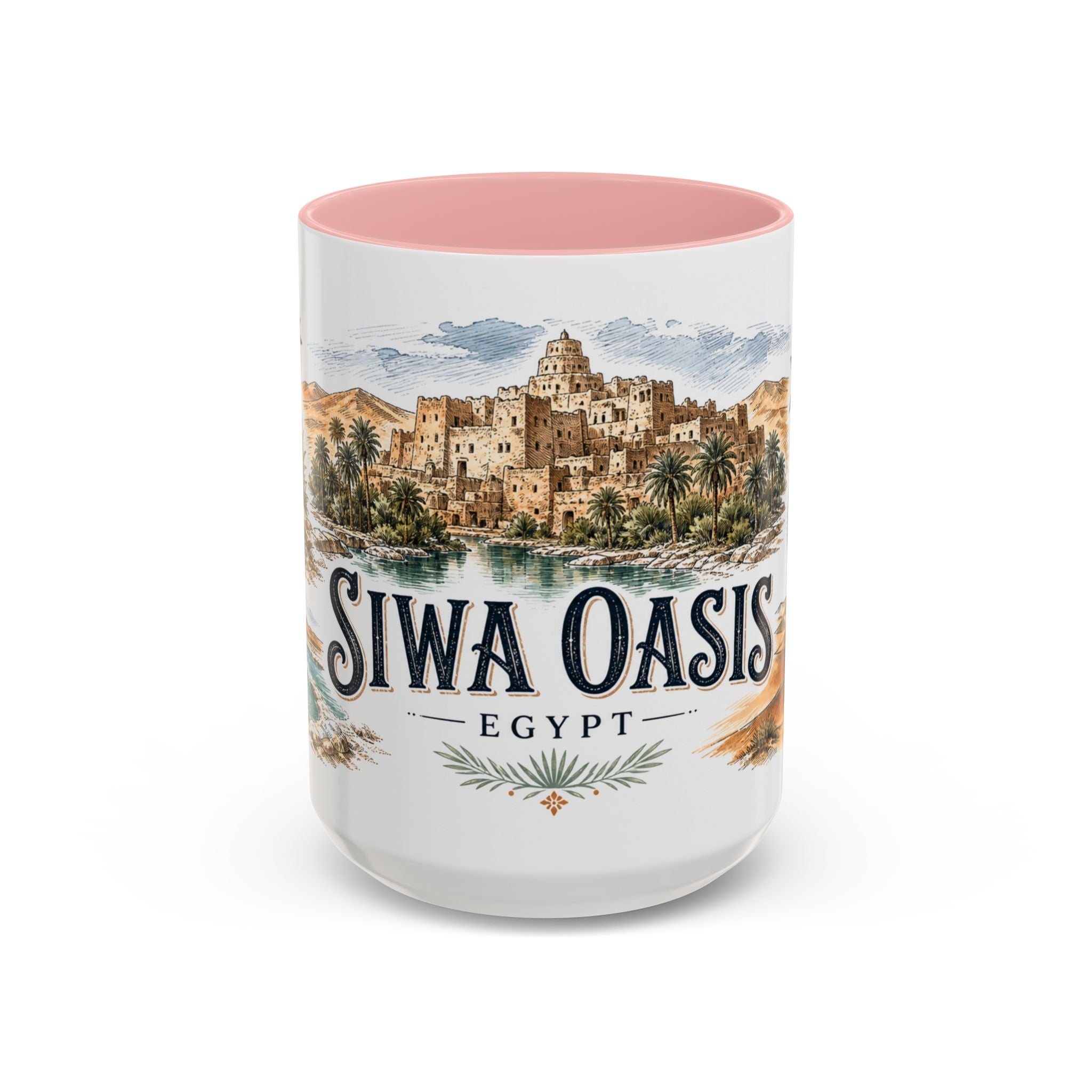 Siwa Oasis Mug, Egypt Travel Souvenir, Bucket List Gift, Accent Ceramic Coffee Mug 11oz 15oz