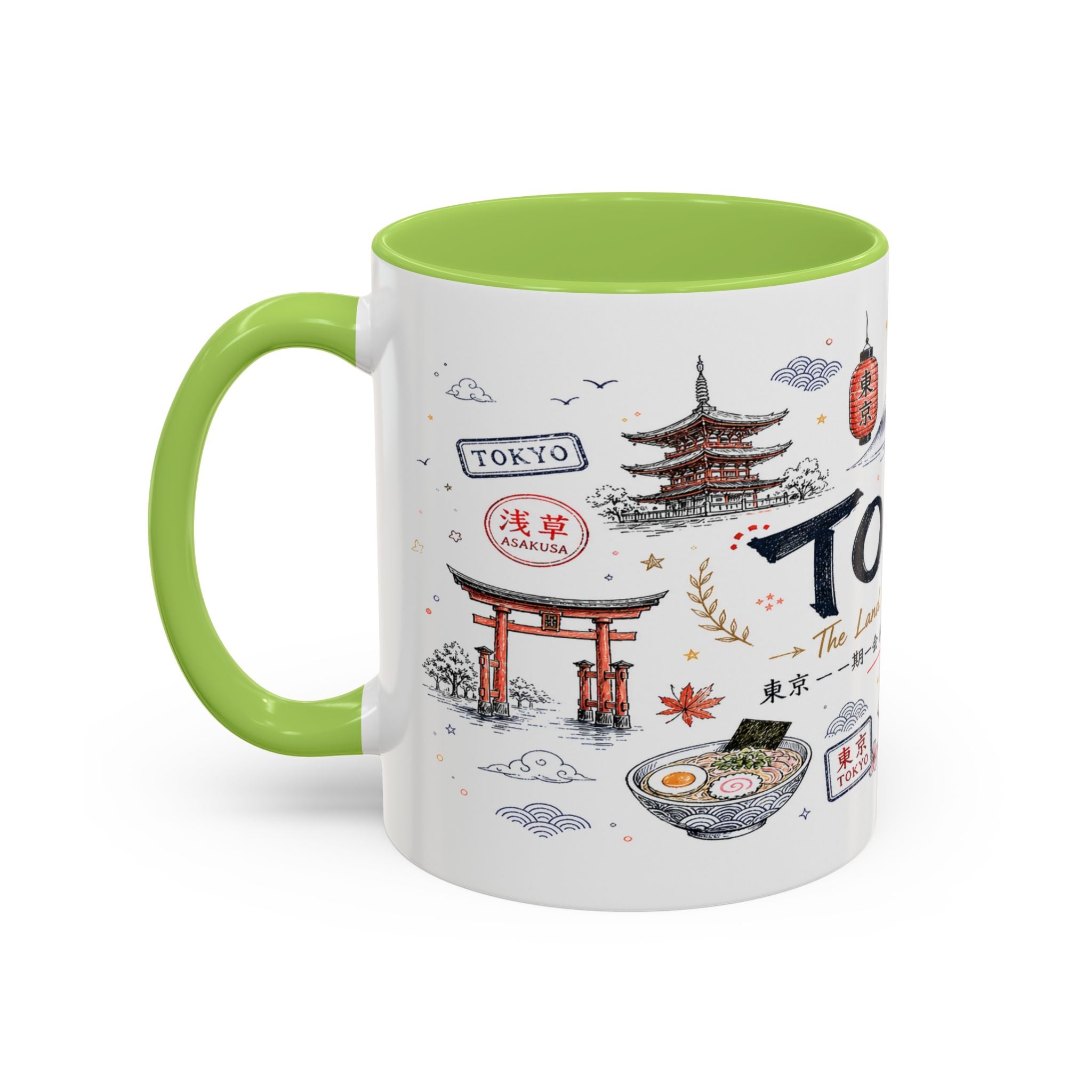 Tokyo Coffee Mug | Japan Souvenir Travel Gift | Accent Color Ceramic 11oz 15oz