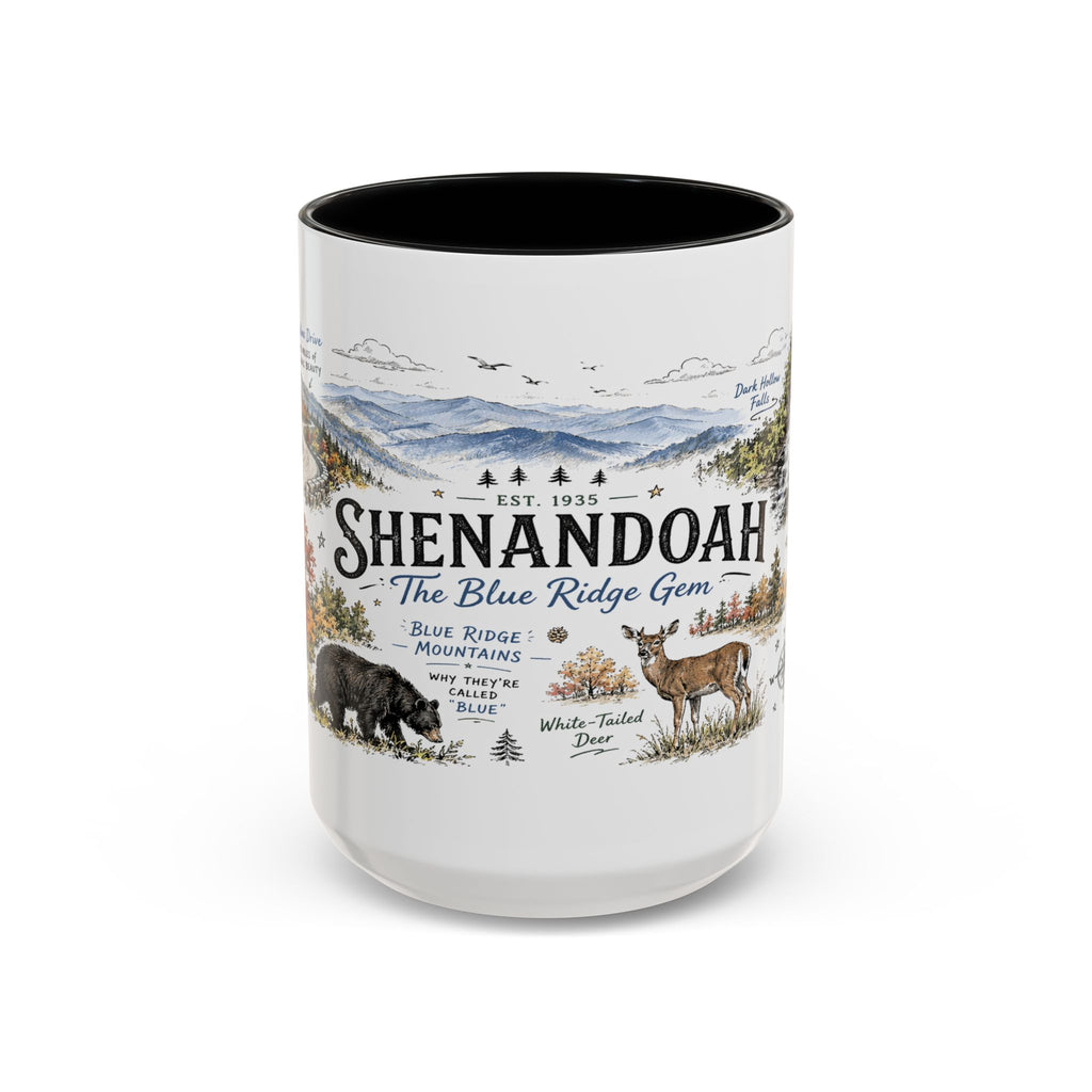 Shenandoah National Park Coffee Mug | Virginia Blue Ridge Hiking Autumn Gift | Accent Color Ceramic 11oz 15oz