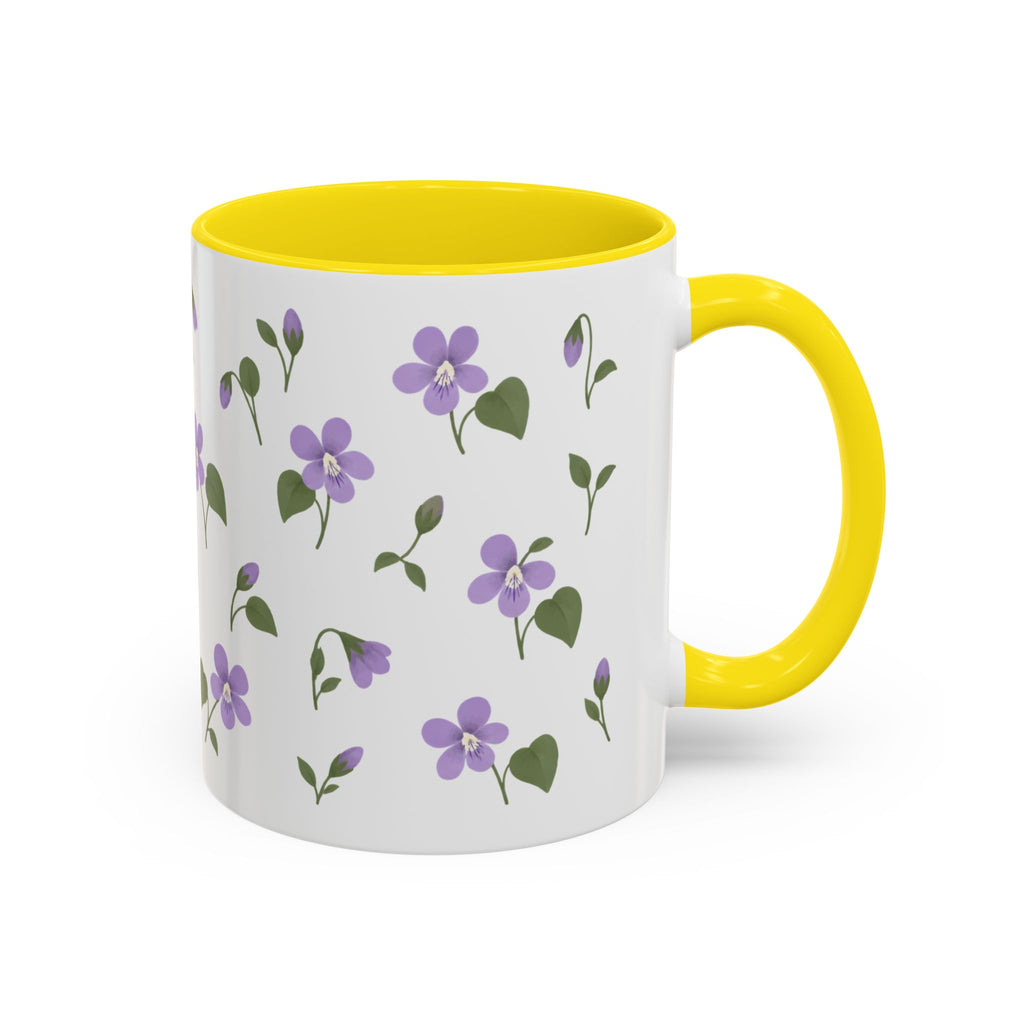 Illinois Violet Mug, State Flower Floral Coffee Cup, 11oz Botanical Gift