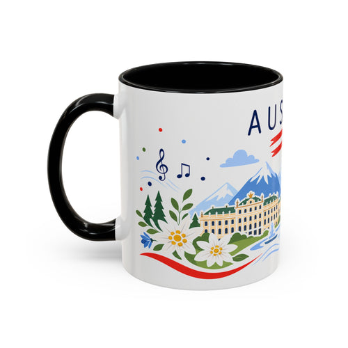 Austria Coffee Mug | Travel Souvenir Accent Mug | Country Gift Ceramic Cup 11oz 15oz