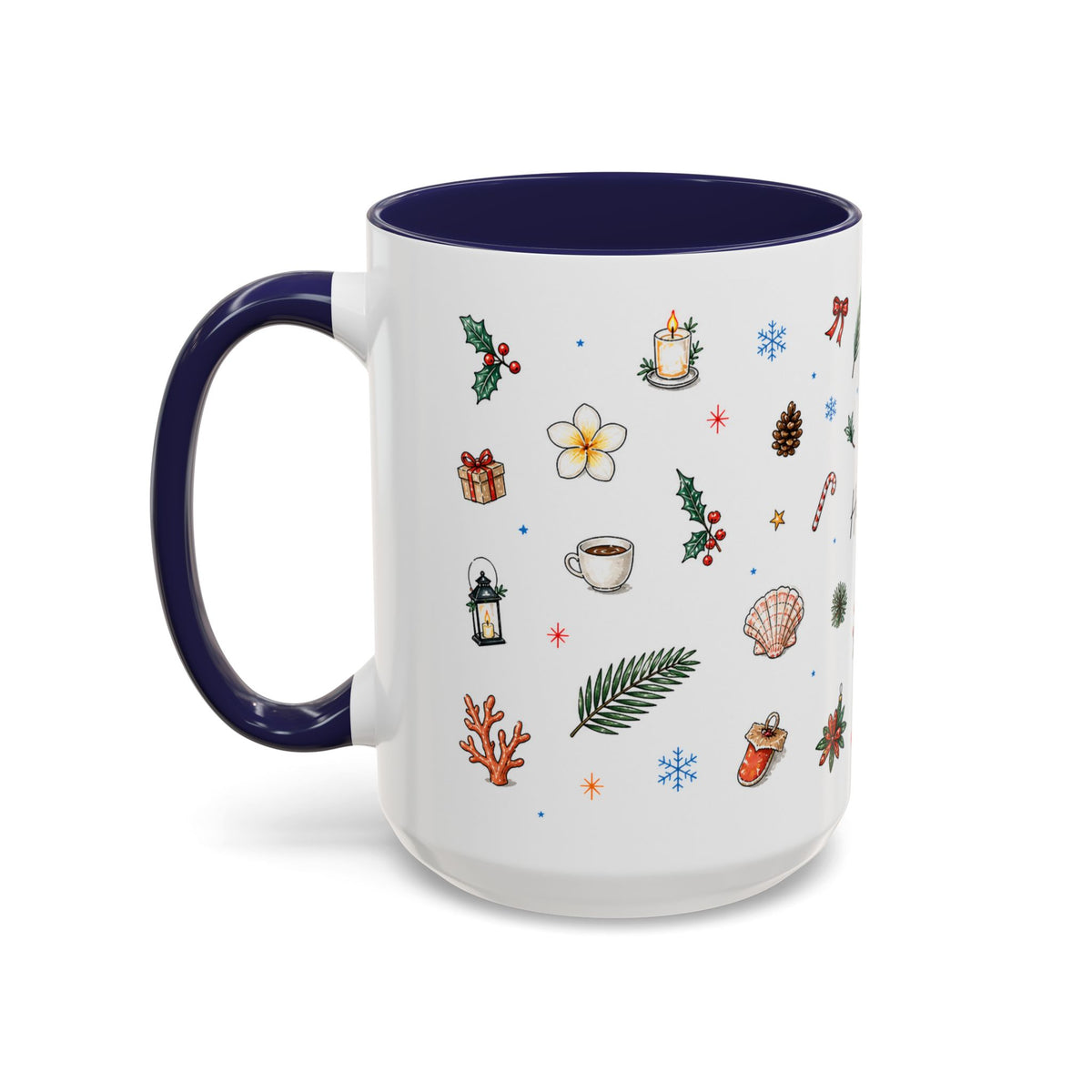 Honolulu Christmas Mug | Watercolor City Souvenir | Ceramic Coffee Cup (11oz 15oz)