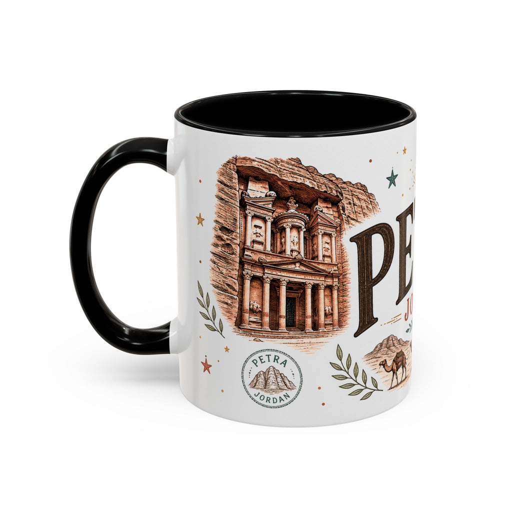 Petra Coffee Mug | Travel Destination Souvenir Gift | Accent Color Ceramic 11oz 15oz