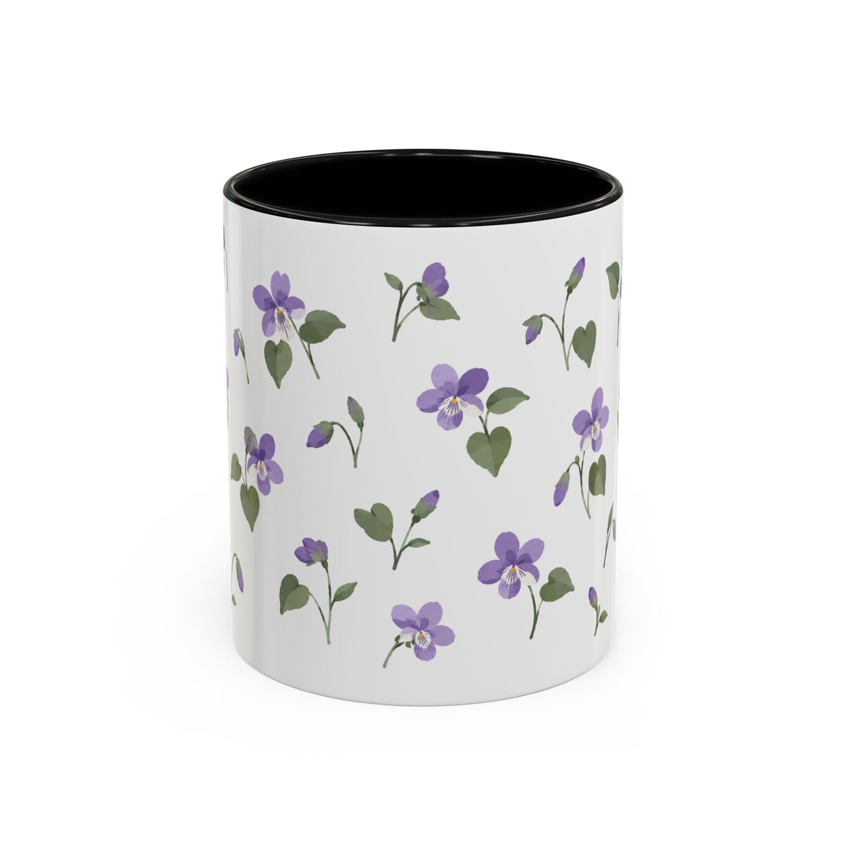 Rhode Island Violet Mug, State Flower Floral Coffee Cup, 11oz Botanical Gift