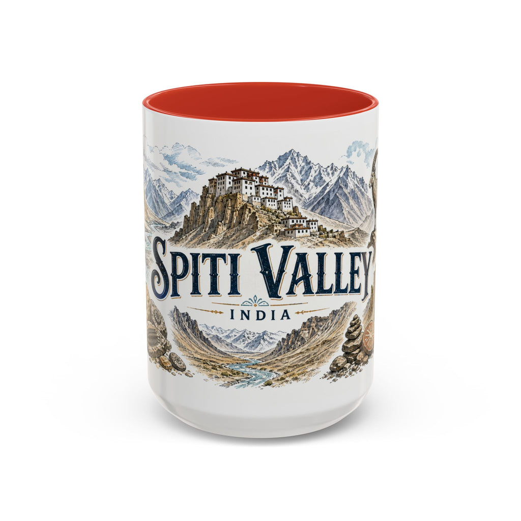 Spiti Valley Mug, India Travel Souvenir, Bucket List Gift, Accent Ceramic Coffee Mug 11oz 15oz
