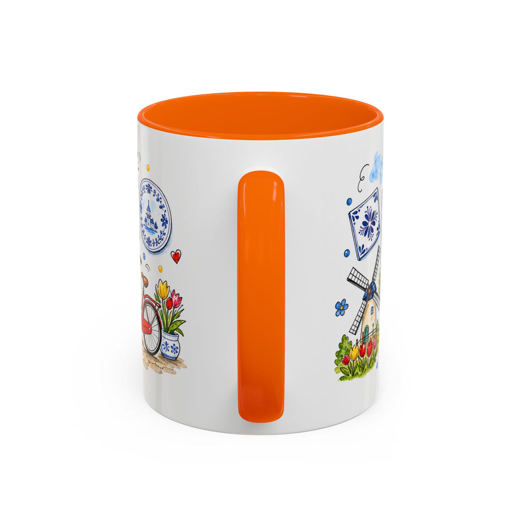 Amsterdam Travel Mug | European City Souvenir Accent Coffee Mug | 11oz 15oz Ceramic Cup
