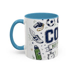 Coach Best Dad On The Field Coffee Mug | Father's Day Gift for Dad | Accent Color Ceramic 11oz 15oz