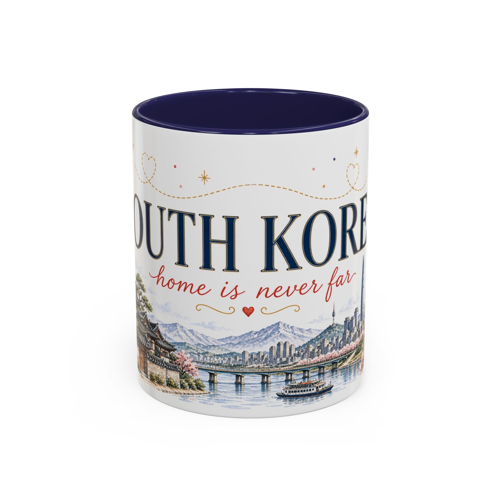 South Korea Home Country Mug | Moving Away Gift | Long Distance Friendship | 11 oz 15 oz Accent Mug