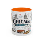 Chicago Coffee Mug | Illinois Souvenir City Gift | Accent Color Ceramic 11oz 15oz