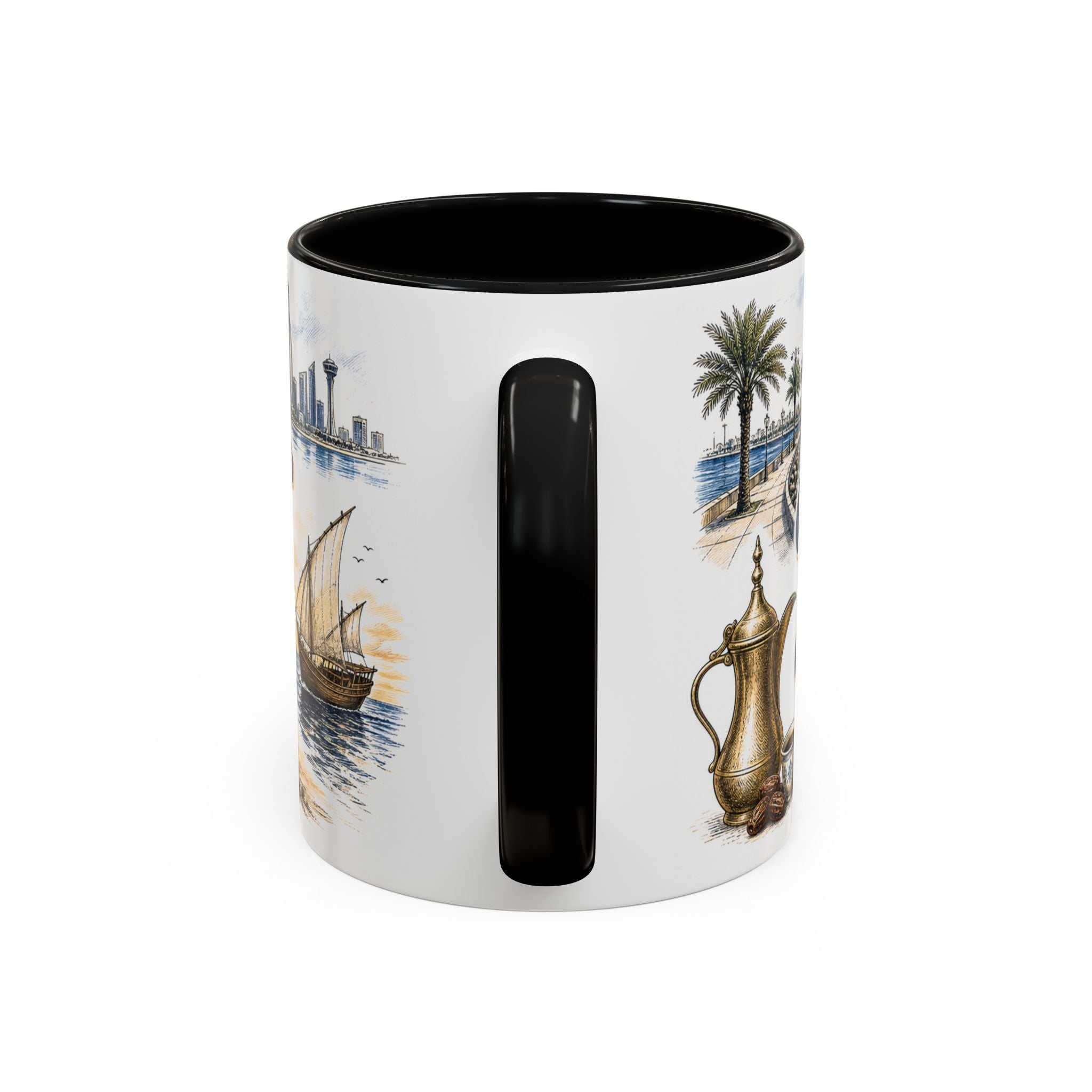 Dammam Coffee Mug | Saudi Arabia Travel Souvenir | Vintage Illustrated City Gift | 11 oz 15 oz Accent Mug