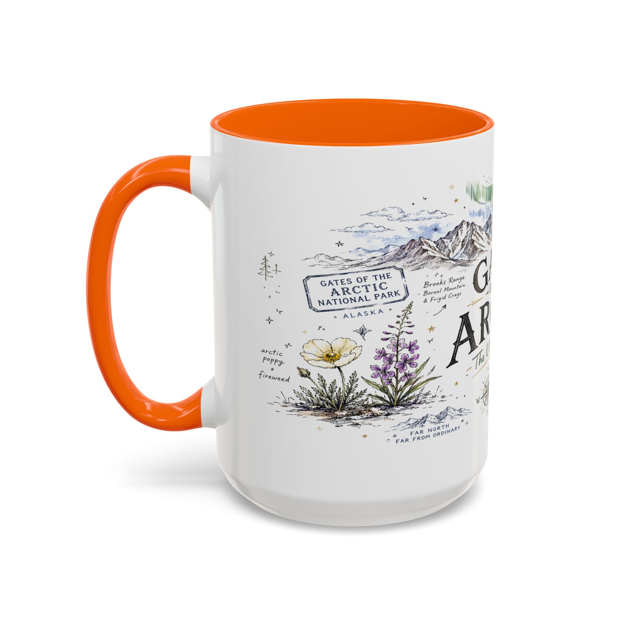 Gates of the Arctic National Park Coffee Mug | Alaska Arctic Wilderness Gift | Accent Color Ceramic 11oz 15oz